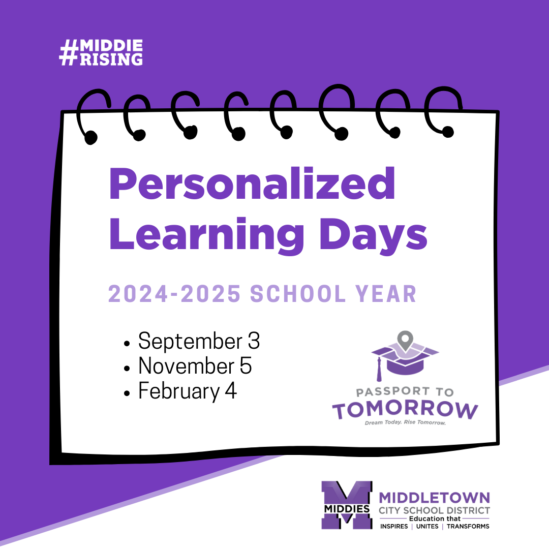 Personalized Learning Days calendar image